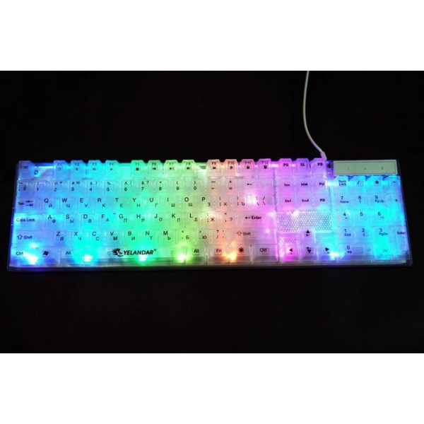 Мембранная игровая клавиатура Yelandar AN-T20 USB с RGB подсветкой White