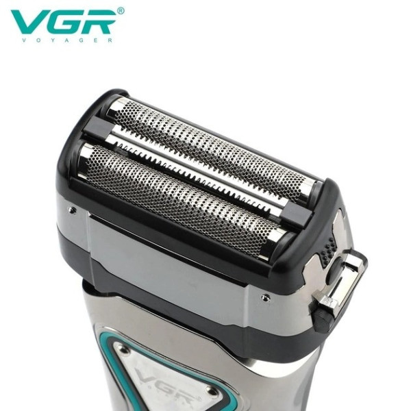 Аккумуляторная сетевая электробритва Shaver VGR V-333 с двумя бритвенными головками и триммером для сухого и в