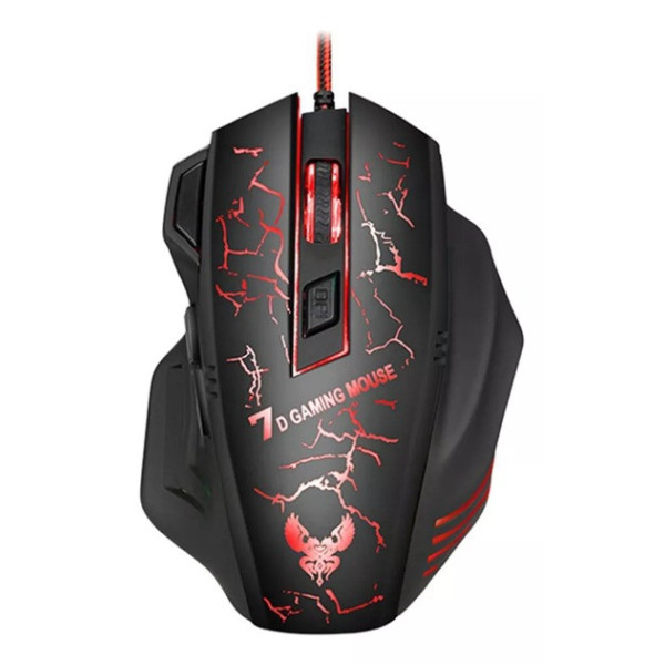 Проводная игровая мышь GAMING MOUSE X7 с подсветкой, длина кабеля 1.5 м, черная для настольного ПК