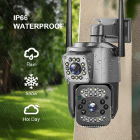 Вулична камера відеоспостереження з двома лінзами SC03 V380pro працює через 4G і LAN мережа