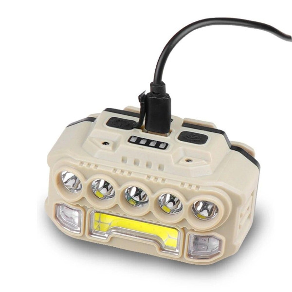 Налобный светодиодный фонарь Bailong HX-817 с аккумулятором 1x18650 и зарядкой Type-C, водонепроницаемый