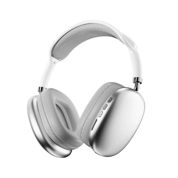 Полноразмерные накладные стерео наушники P9 Pro Max Bluetooth с микрофоном, складные, бело-черные