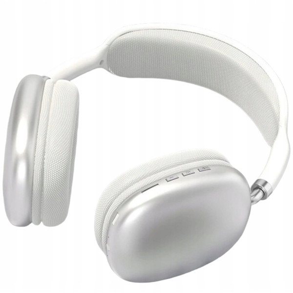 Полноразмерные накладные стерео наушники P9 Pro Max Bluetooth с микрофоном, складные, бело-черные