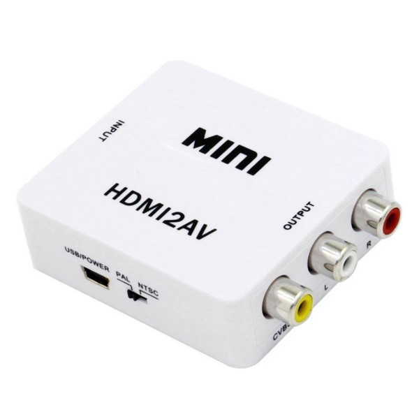 Конвертер HDMI в RCA (AV) CVBS с поддержкой видео и аудио 1080P HDV-610 AV-001 White