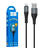 Дата-кабель USB Hoco X38 Cool Lightning 2.4 A 1m кабель для заряджання смартфонів Black