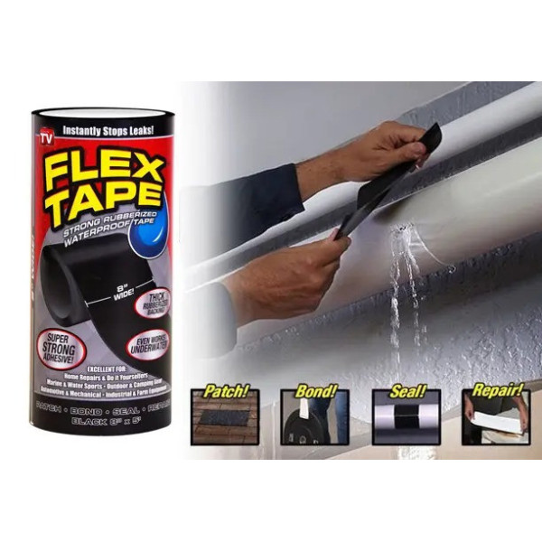 Водонепроницаемая клейкая изоляционная лента скотч сверхпрочная Fast Tape Flex Tape 20смх150 см