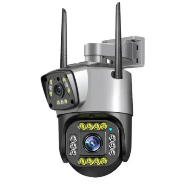 Уличная IP-камера видеонаблюдения V380 4G с двойным объективом и датчиком движения, день/ночь