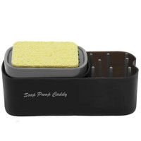 Органайзер для мочалок із мильницею та дозатором натискний Soap Pump Caddy з додатковою секцією