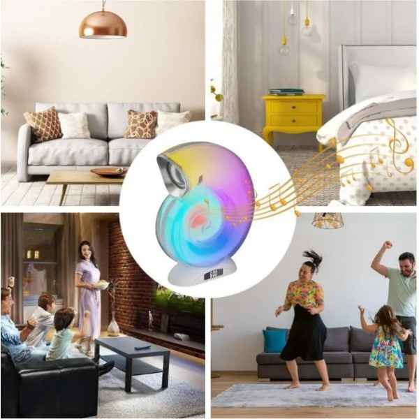 Настільна лампа з RGB-підсвіткою і Bluetooth-колонкою з годинником Little Sea Shell L39
