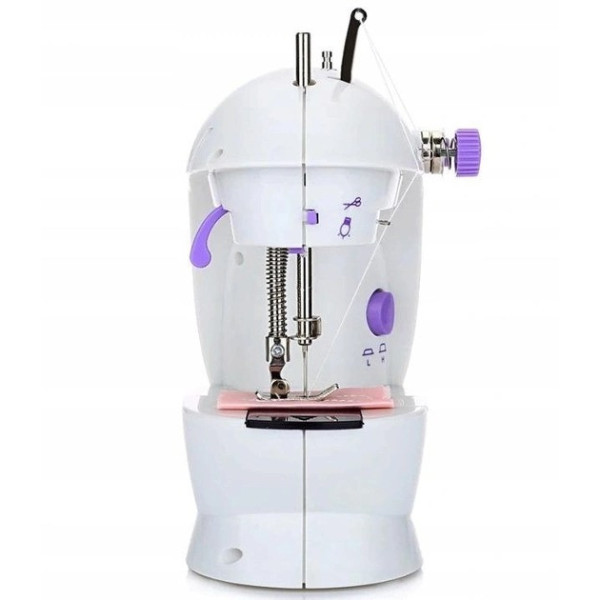 Электромеханическая портативная швейная машинка Sewing SM202A с педалью и доской, питание от сети или батареек