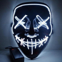 Неоновая маска Purge Mask Судная ночь ABC от батареек