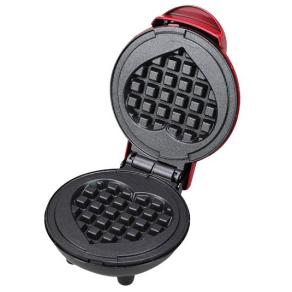 Мини-вафельница с антипригарным покрытием в форме сердца Waffle Maker электрическая