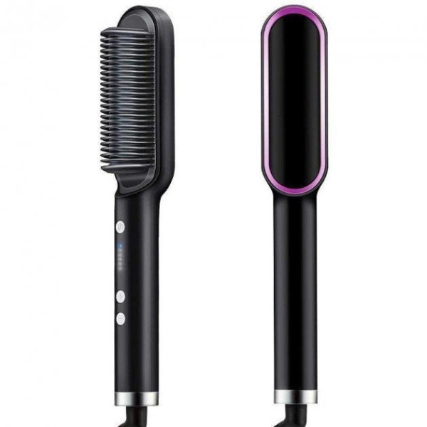 Расческа-выпрямитель для волос Hair Straightener HQT-909 B с турмалиновым и керамическим покрытием, терморегул