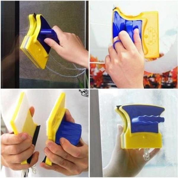 Двусторонняя магнитная щетка Double Side Glass Cleaner для мытья окон 12 см