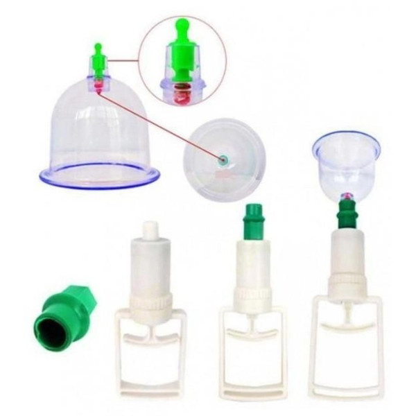 Банки вакуумні для масажу з вакууматором 6 штук вакуумний масажер із насосом