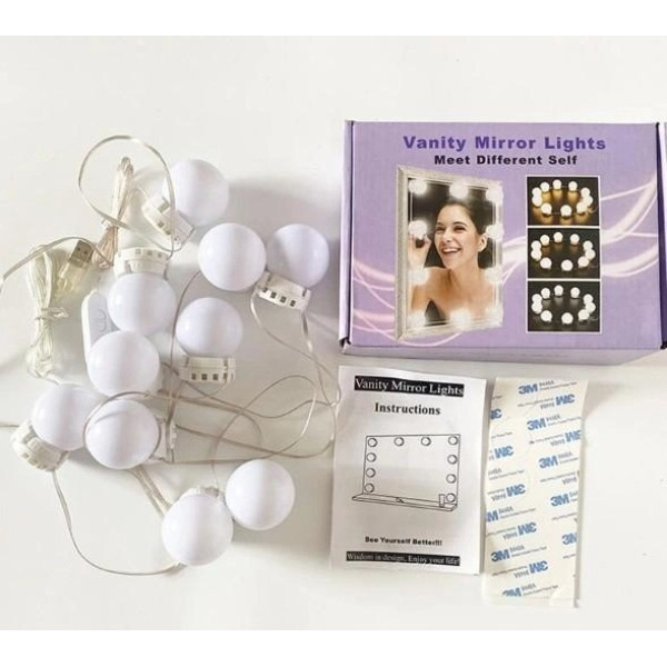 Лампочки LED для гримерного зеркала Vanity Mirror Lights, 10 шт, 3 режима свечения