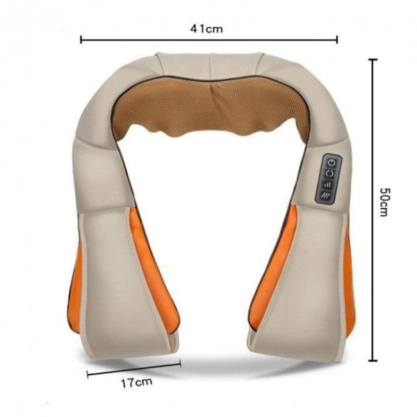 Роликовый массажер Massager of Neck Kneading с подогревом для шеи, плеч и всего тела, 4 кнопки ручного управле