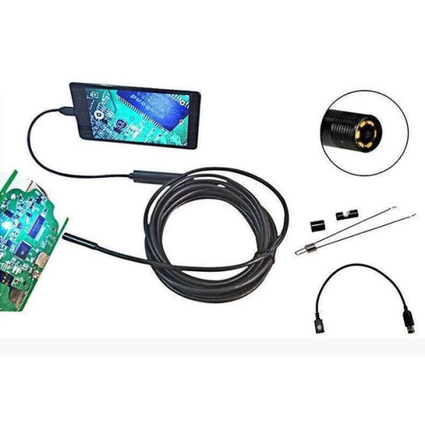 Эндоскопическая USB-камера с подсветкой Endoscope camera 2 meter 7mm для iOS и Android
