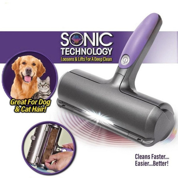 Электрическая щетка-ролик Fur Daddy Sonic Technology для удаления шерсти животных с контейнером