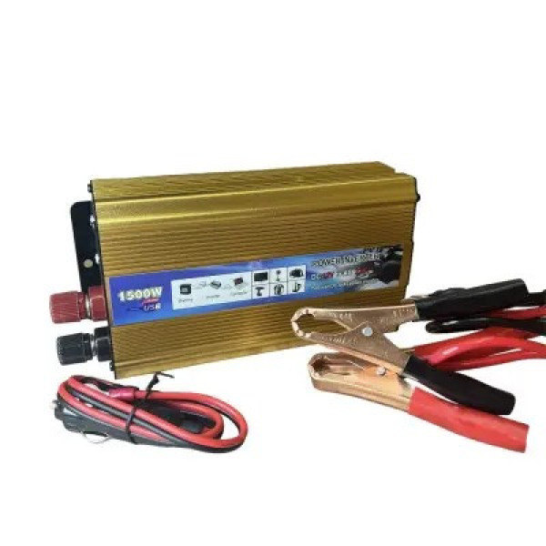 Автомобильный инвертор UKC SSK 1500W преобразователь напряжения 12V на 220V постоянного тока