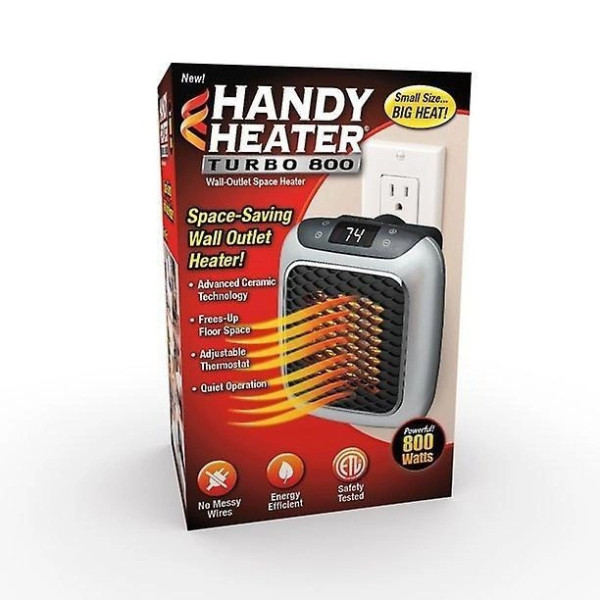 Настенный портативный обогреватель Handy Heater Turbo 800 W с электронным управлением и керамическим нагревате