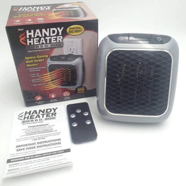 Настенный портативный обогреватель Handy Heater Turbo 800 W с электронным управлением и керамическим нагревате