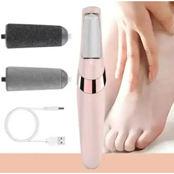 Пемза электрическая Wanhengda Pedi Electronic для ног и пяток аккумуляторная с двумя насадками розового цвета