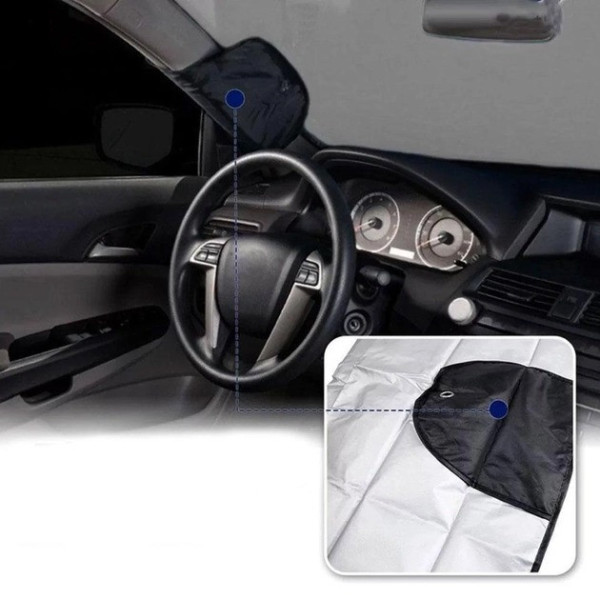 Двухсторонняя накидка для лобового стекла автомобиля размером 150х70 см