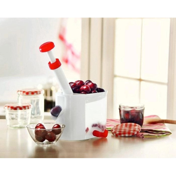 Машинка Helfer Hoff Cherry and olive corer для удаления косточек из вишни и черешни с ёмкостью для сбора