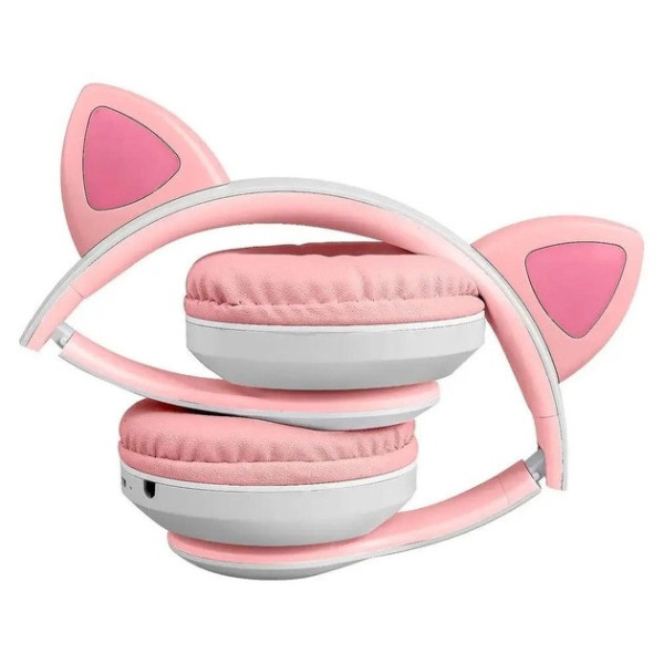 Наушники с кошачьими ушками CAT Bluetooth 400 мАч MP3 FM с микрофоном и USB-подключением