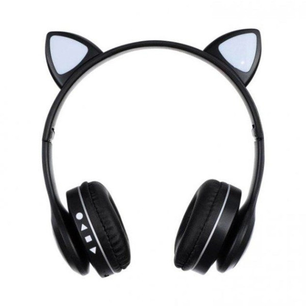 Беспроводные накладные наушники с кошачьими ушками Cat VZV-23M с USB-разъемом и встроенным микрофоном