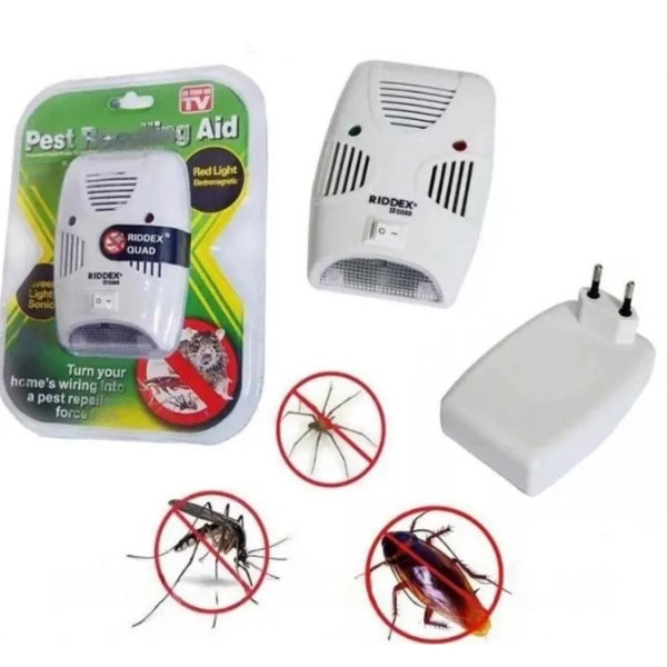 Ультразвуковой и электромагнитный отпугиватель грызунов и насекомых Pest Repelling Aid для помещений от сети 2