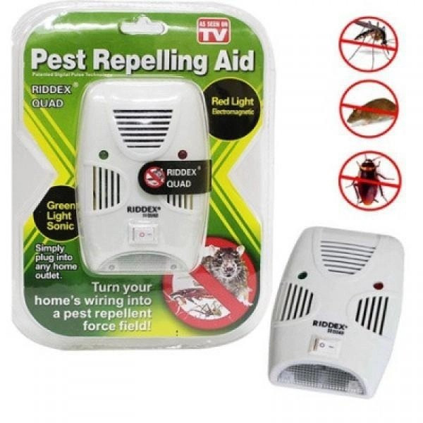 Ультразвуковой и электромагнитный отпугиватель грызунов и насекомых Pest Repelling Aid для помещений от сети 2
