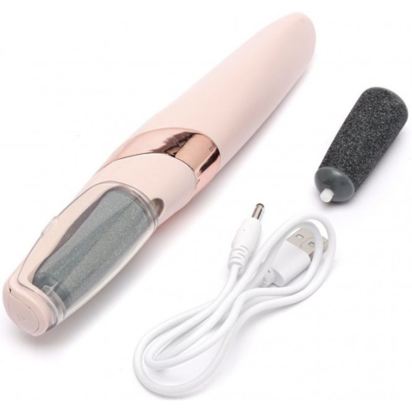 Пемза электрическая Wanhengda Pedi Electronic для ног и пяток аккумуляторная с двумя насадками розового цвета