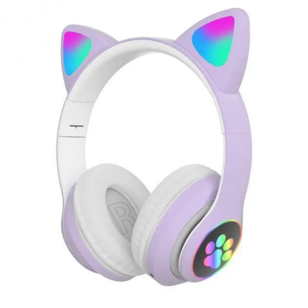 Наушники с кошачьими ушками CAT Bluetooth 400 мАч MP3 FM с микрофоном и USB-подключением