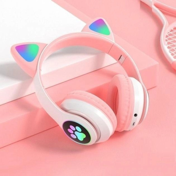 Наушники с кошачьими ушками CAT Bluetooth 400 мАч MP3 FM с микрофоном и USB-подключением