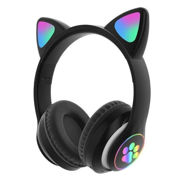 Наушники с кошачьими ушками CAT Bluetooth 400 мАч MP3 FM с микрофоном и USB-подключением