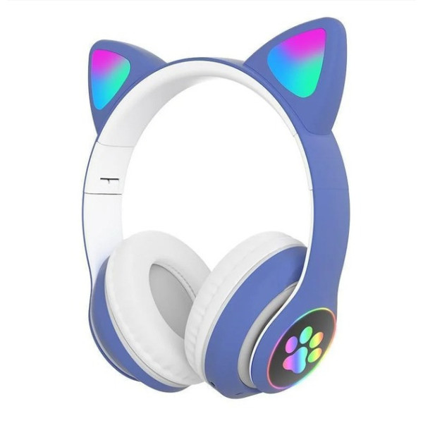Наушники с кошачьими ушками CAT Bluetooth 400 мАч MP3 FM с микрофоном и USB-подключением