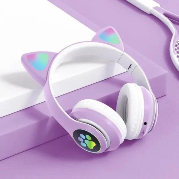 Наушники с кошачьими ушками CAT Bluetooth 400 мАч MP3 FM с микрофоном и USB-подключением