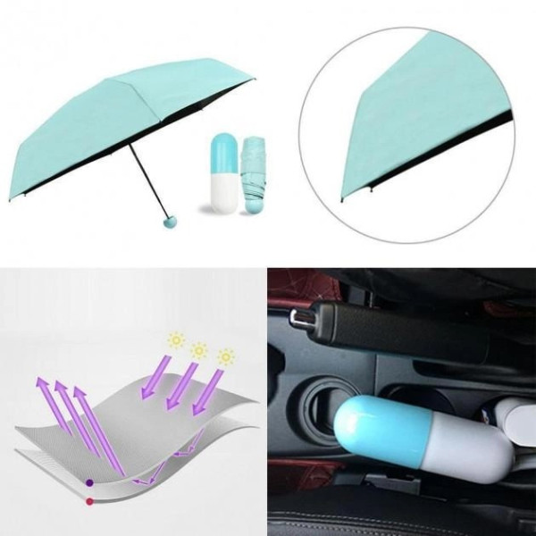 Складной механический мини зонт Capsule Umbrella в футляре без принтов