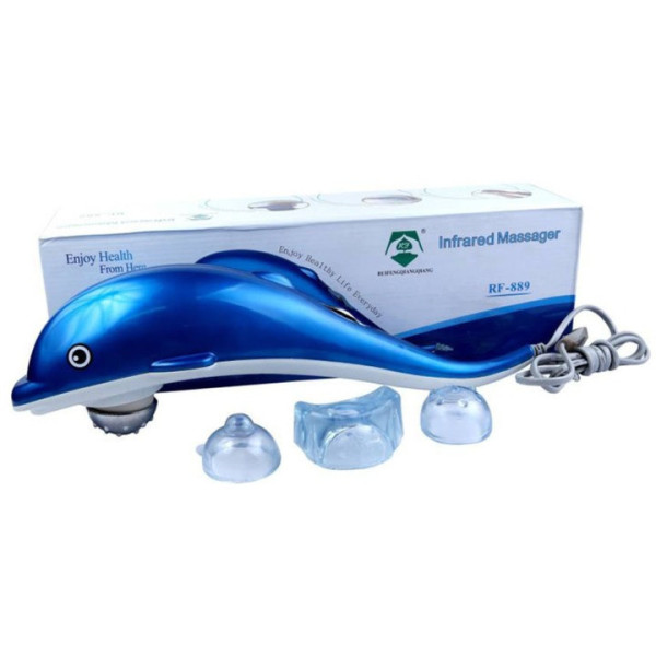 Массажер для тела Dolphin Massager с 3 насадками для антицеллюлитного, вибрационного и разминающего массажа, п