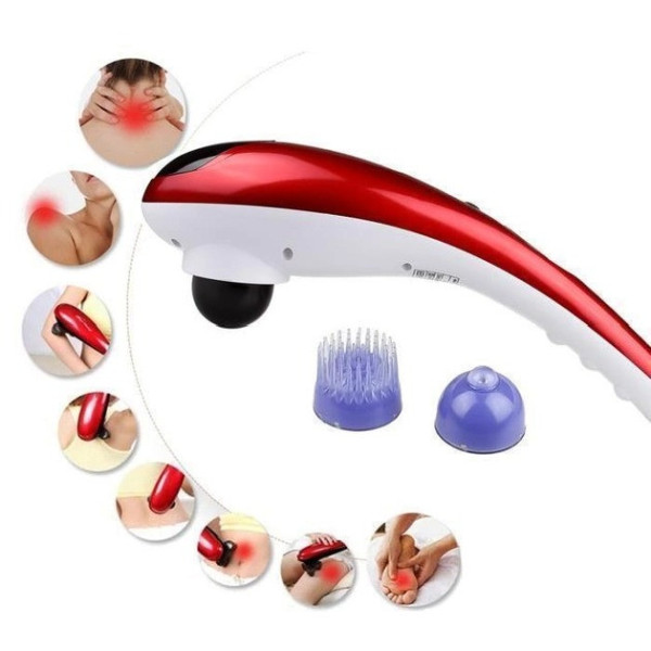 Массажер для тела Dolphin Massager с 3 насадками для антицеллюлитного, вибрационного и разминающего массажа, п
