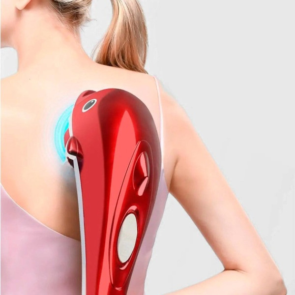 Массажер для тела Dolphin Massager с 3 насадками для антицеллюлитного, вибрационного и разминающего массажа, п