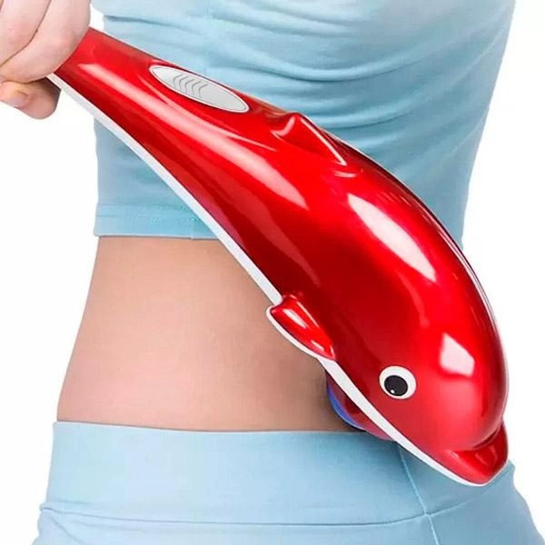 Массажер для тела Dolphin Massager с 3 насадками для антицеллюлитного, вибрационного и разминающего массажа, п