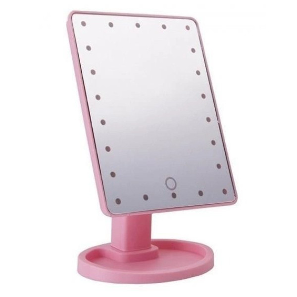 Настольное зеркало для макияжа Large Led Mirror с квадратной формой и LED подсветкой, обычное и увеличивающее