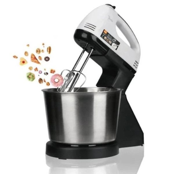 Ручной миксер Domotec R-6637W с металлической чашей, 7 скоростей, 2 л