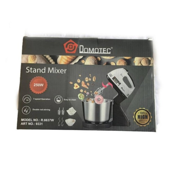 Ручной миксер Domotec R-6637W с металлической чашей, 7 скоростей, 2 л