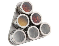 Набір ємностей для спецій 6 шт з підставкою на магнітах, баночки для спецій
