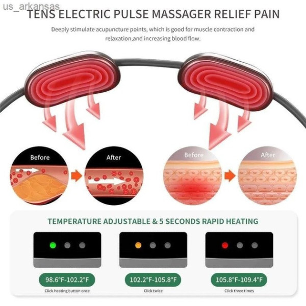 Микро-точечный электронный массажер Neck Massager с 6 режимами интенсивности для шеи