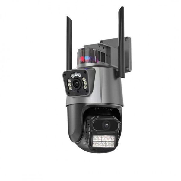 Уличная поворотная WiFi камера PTZ P11 ICSEE 3mp+3mp IP66 с ночным видением и датчиком движения